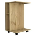 thumbnail image 1 of Atlin Designs Wood Mobile Tray Table with 2 Lateral Shelves in Light Oak, 1 of 6