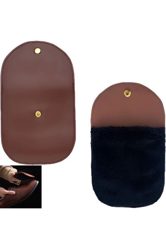 Atlodas Fur Polishing Glove for Leather Care, Reusable Shoe Shine Cloth for Shoes Boots,Multi-Purpose Leather Cleaning