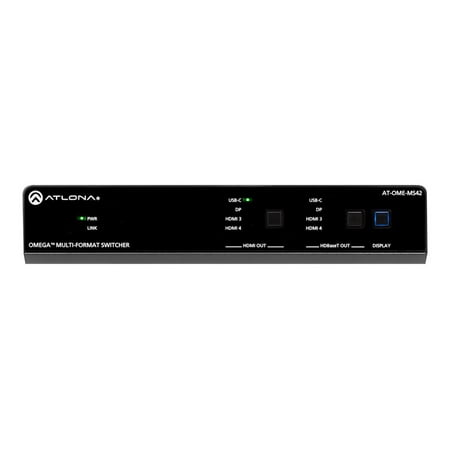 Atlona - Omega Series Multi-format 4 x 2 Matrix Switcher - Black