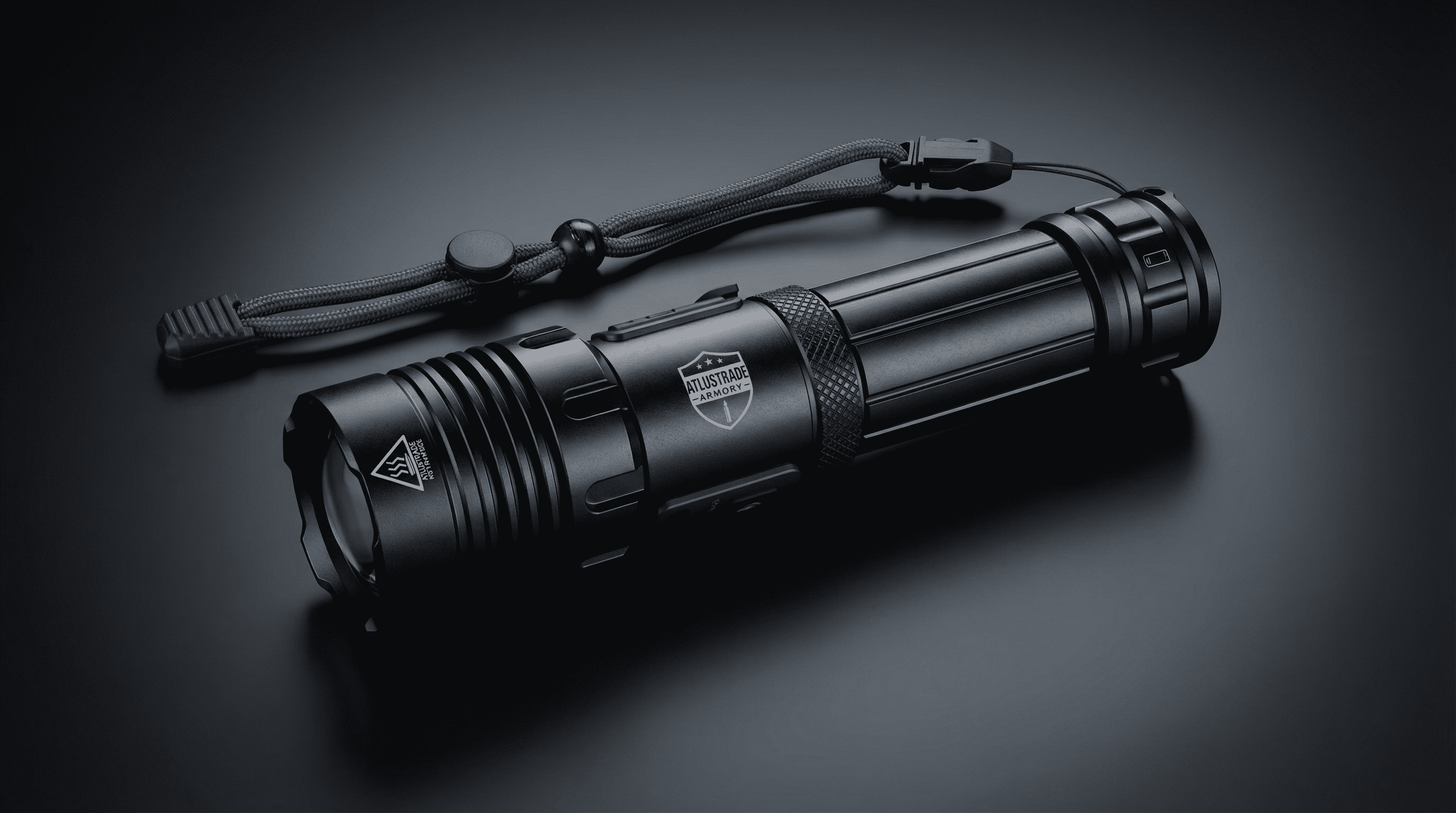 Tactical-1200 USB-C Rechargeable LED Flashlight with 5000 mAh Battery