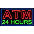 thumbnail image 1 of Atm 24 Hours LED Neon Sign 20 x 37 - inches, Black Square Cut Acrylic Backing, with Dimmer - Bright and Premium built indoor LED Neon Sign for Defence Force., 1 of 6