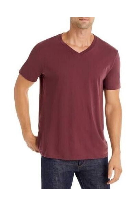 Anthony Thomas Melillo Men's V-Neck Jersey Tee Cordovan-Medium
