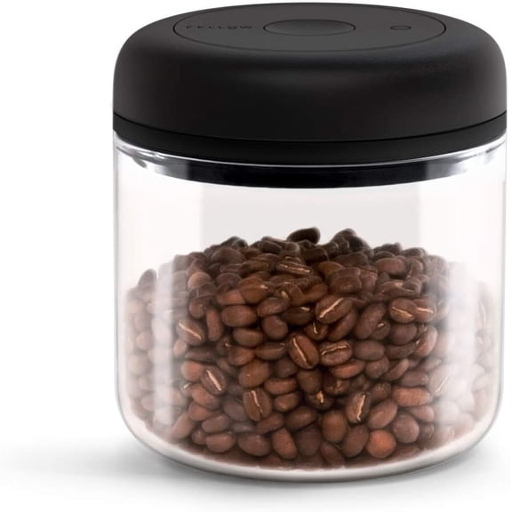 Atmos Vacuum Coffee Canister & Food Storage Container - 0.4 Liter Canister holds up to 6 oz of Coffee Beans - Airtight Food Storage Containers - Coffee Containers - 0.4 Liter - Matte Black