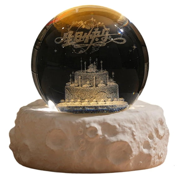 Atmospheres Night Light with Gypsum Base Glass Planet Globes Ornament Crystal Ball Light Room Decoration Accessories
