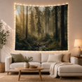 thumbnail image 1 of Atmospheric Forest Tall with Straight Evergreen Trees Trunks, Mystical Fantasy for Space Lovers, Galaxy Room Decor, Housewarming Gift, Tapestry Wall Hanging for Bedroom and Dorm, 1 of 7