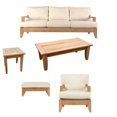 thumbnail image 1 of Atnas 5 Pc Sofa Set: Sofa, Lounge Chair, Ottoman, Coffee Table & Side Table With Cushions in Sunbrela Fabric #5404 Canvas Natural, 1 of 4