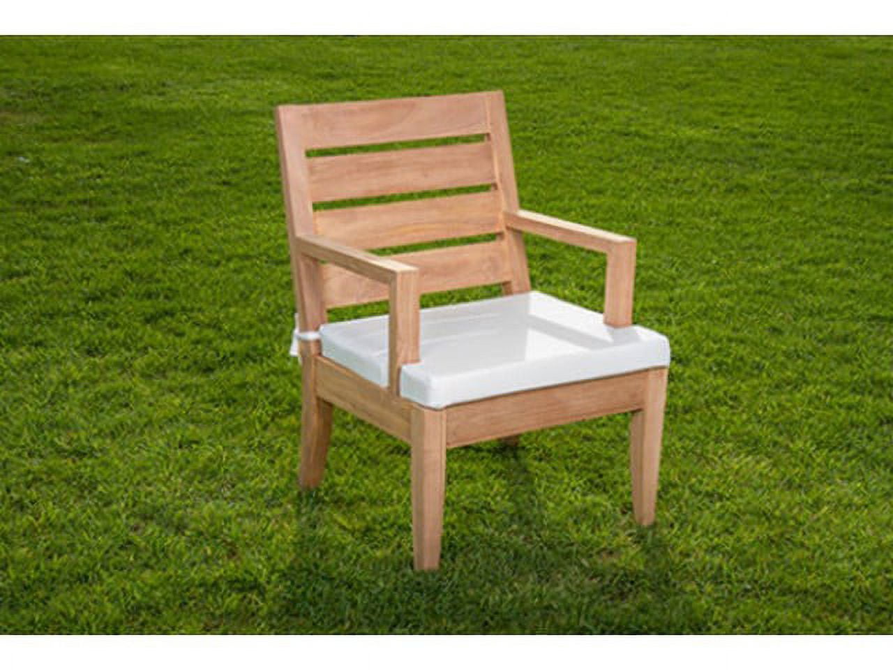 Atnas Teak Wood Outdoor Arm Dining Chair with Cushion