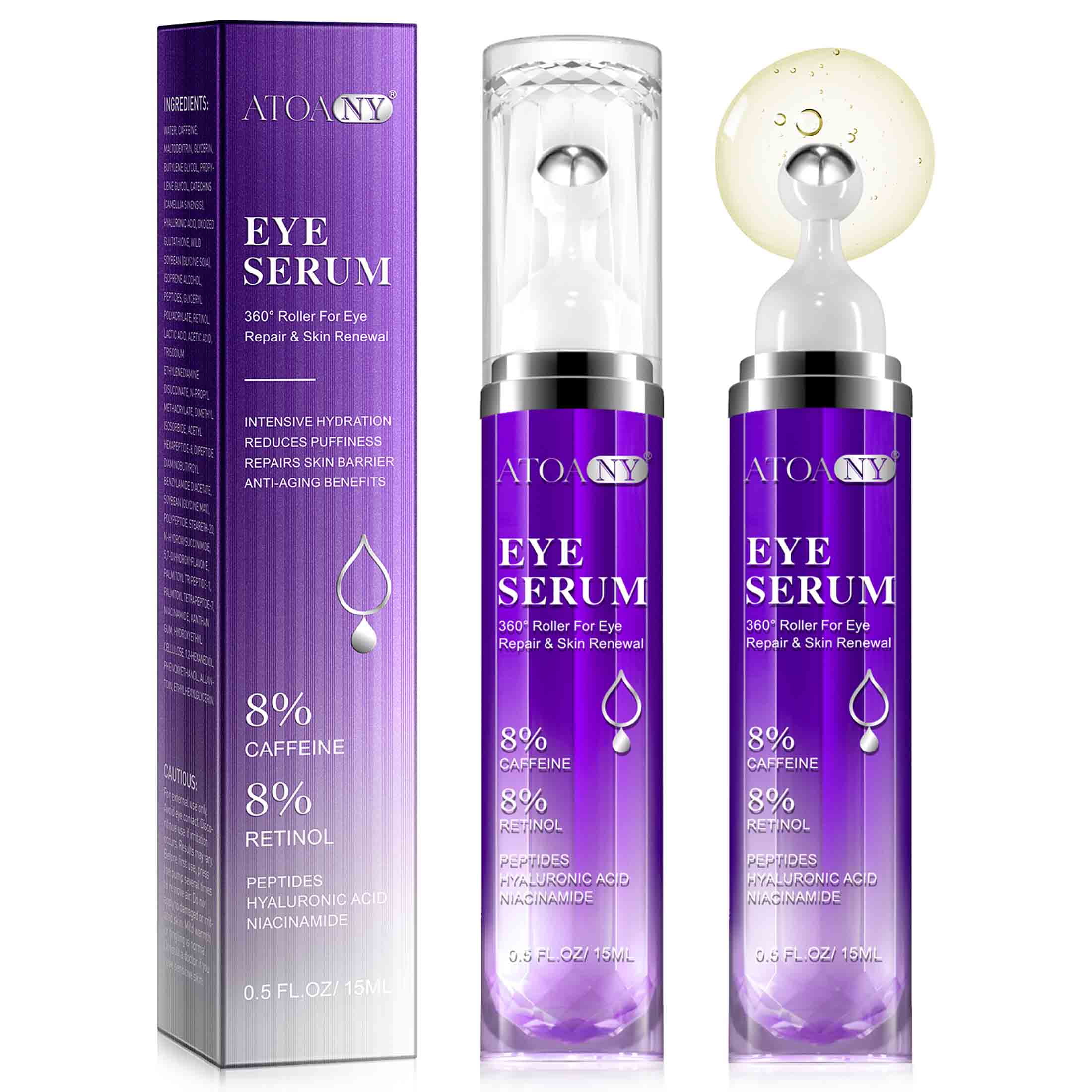 Atoany 2-Pack 5% Caffeine Peptide Eye Serum ,Dark Circles Under