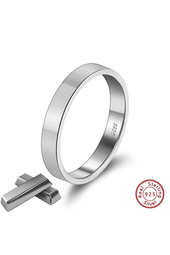 925 Sterling Silver Flat Comfort Fit Band Ring for Women and Men 3mm,- Stacking Rings - Elegant Silver Band Rings