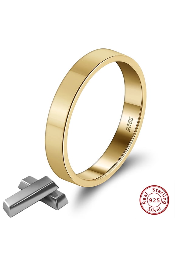 925 Sterling Silver Flat Comfort Fit Band Ring for Women and Men 3mm,- Stacking Rings - Elegant Silver Band Rings