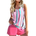 thumbnail image 1 of Atogsazn 2 Piece Tankini Swimsuits for Women Plus Size Tummy Control Athletic Tankini Set Tribal Print Bathing Suits Hot Pink L, 1 of 5