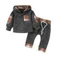 thumbnail image 1 of Atogsazn Baby Boys Clothes Infant Plaid Long Sleeve Hooded Sweatshirt and Sweatpants 2 PCs Outfits Winter Clothes Khaki 2-3 Years on Clearance, 1 of 4
