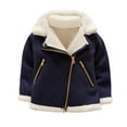 thumbnail image 1 of Atogsazn Baby Boys Fleece Lined Jackets Infant Plush Zip Up Long Sleeve Coat Winter Warm Thick Clothes Navy 9-12 Months, 1 of 4