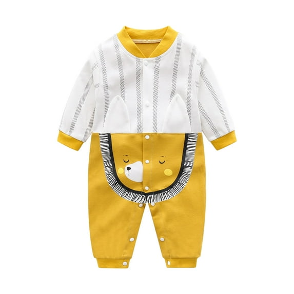 Atogsazn Baby Boys Girls Romper Clearance College Style Fall Gentleman Style Romper British Indoor And Outdoor Jumpsuit 9-12 Months Yellow