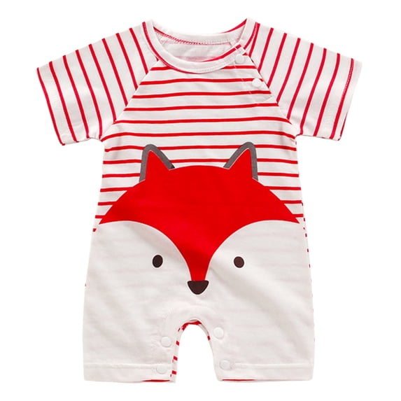 Atogsazn Baby Boys Girls Romper Clearance Newborn Toddler Baby Girls Boys Bodysuit Summer Short Sleeve One-piece Romper Jumpsuit 6-9 Months Red