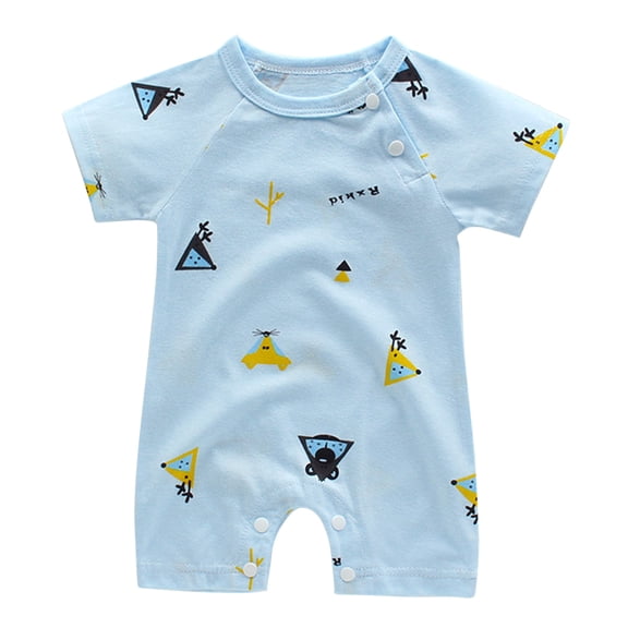 Atogsazn Baby Boys Girls Romper Newborn Toddler Baby Girls Boys Bodysuit Summer Short Sleeve One-piece Romper Jumpsuit 9-12 Months Blue