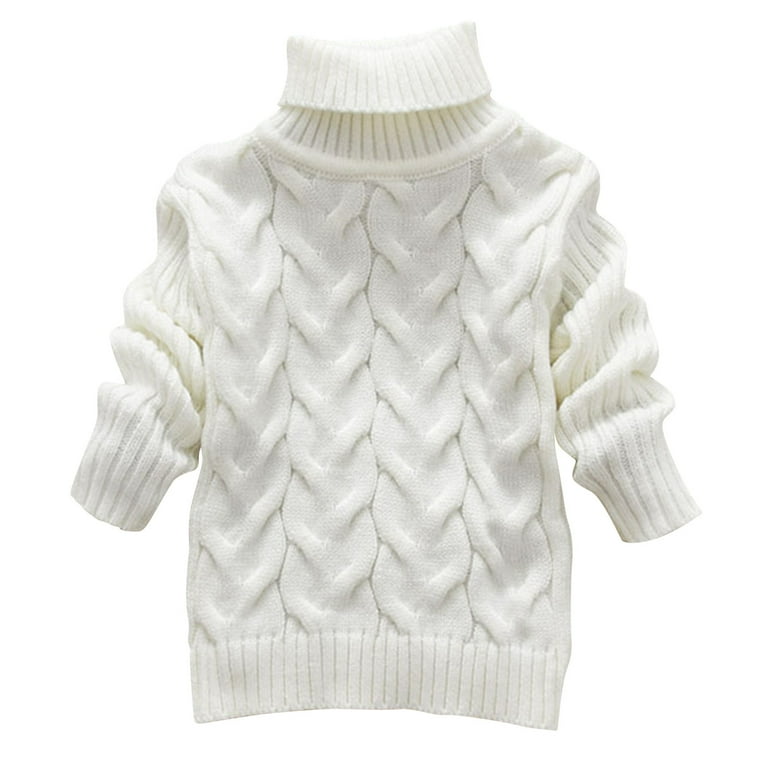 Atogsazn Baby Boys Girls Sweaters Knit Cable Turtleneck Soft Warm
