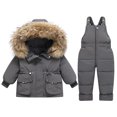 thumbnail image 1 of Atogsazn Baby Boys Girls Winter Snowsuit Toddler Zip Up Long Sleeve Hooded Jackets and Snow Pants Clothes 01-Gray 2-3 Years on Clearance, 1 of 3