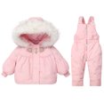 thumbnail image 1 of Atogsazn Baby Boys Girls Winter Snowsuit Toddler Zip Up Long Sleeve Hooded Jackets and Snow Pants Clothes 09-Pink 0-1 Years on Clearance, 1 of 3
