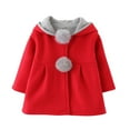 thumbnail image 1 of Atogsazn Baby Girl Trench Coat Kids Loose Ruffle Long Sleeve Hooded Jacket Fall Winter Windbreaker Clothes Outerwear B-Red 3-6 Months, 1 of 4