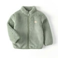 thumbnail image 1 of Atogsazn Baby Girls Fuzzy Sherpa Winter Coat Kids Fleece Plush Long Sleeve Jackets Warm Clothes Fashion 03-Green 2-3 Years, 1 of 4