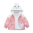 thumbnail image 1 of Atogsazn Baby Girls Jackets Casual Full Zip Long Sleeve Hooded Coat Windbreaker Spring Fall Clothes with Pocket Pink 9-18 Months, 1 of 1
