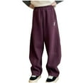 thumbnail image 1 of Atogsazn Boys Casual Jogger Pants Kids Loose Baggy Elastic Waist Pants Cotton Athletic Clothes Fashion 01-Purple 13-14 Years, 1 of 5