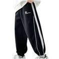 thumbnail image 1 of Atogsazn Boys Casual Jogger Pants Kids Loose Baggy Elastic Waist Pants Cotton Athletic Clothes Fashion 05-Black 10-11 Years, 1 of 5