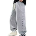 thumbnail image 1 of Atogsazn Boys Casual Jogger Pants Kids Loose Baggy Elastic Waist Pants Cotton Athletic Clothes Fashion 06-Gray 9-10 Years, 1 of 4
