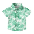 thumbnail image 1 of Atogsazn Boys Casual Shirts Toddler Kid Button Short Sleeve Shirt Fashion Clothes Top for Boy Beach Top Green 10-11 Years, 1 of 7
