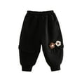 thumbnail image 1 of Atogsazn Boys Girls Cotton Sweatpants Kids Cute Printed Elastic Waist Pants Jogger Winter Clothes Fashion 04-Black 5-6 Years, 1 of 4