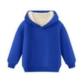 thumbnail image 1 of Atogsazn Boys Girls Winter Sherpa Lined Hoodie Kids Fleece Long Sleeve Hooded Jackets Fashion Warm Clothes Blue 12-24 Months, 1 of 5