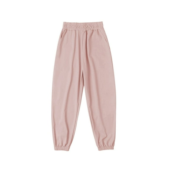 Atogsazn Boys Jogger Pants Children's Elastic Waist Windproof Sweatpants Spring Fall Sports Clothes B-Pink 13-14 Years