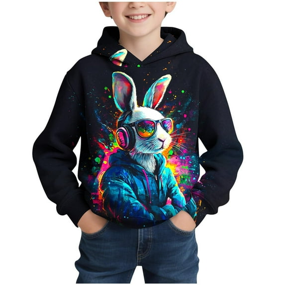 Atogsazn Boys Long Sleeve Hoodies Kids Easter Hooded Sweatshirt ...