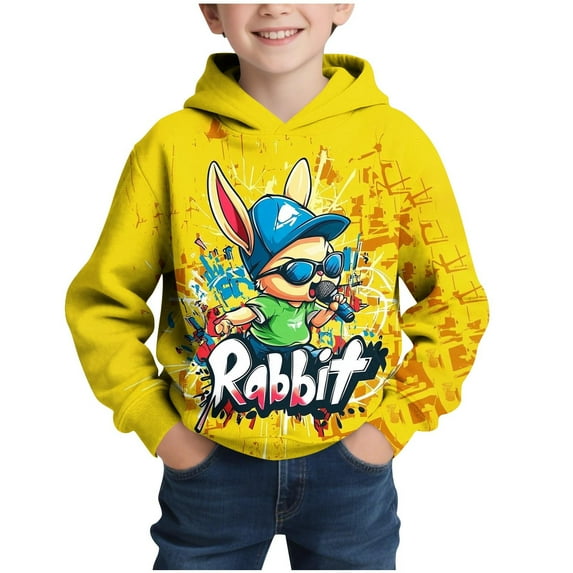 Atogsazn Boys Long Sleeve Hoodies Kids Easter Hooded Sweatshirt ...