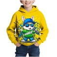 thumbnail image 1 of Atogsazn Boys Long Sleeve Hoodies Kids Easter Hooded Sweatshirt Pullover Rabbit Tops with Pocket Outfit Outerwear Yellow 11-12 Years Fashion, 1 of 5