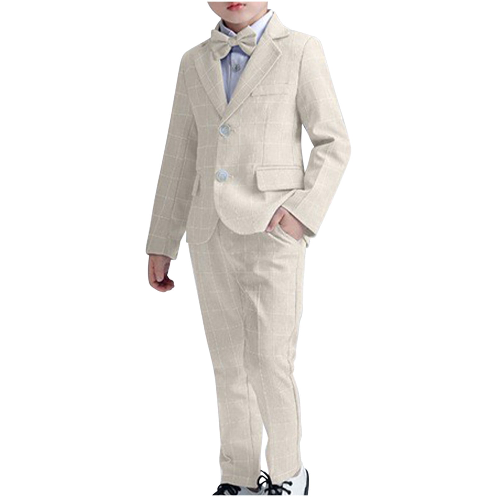 Groom Childrens Grey Trousers Wedding Toddler Boys Gentleman Suit Bow Tie  Dress Shirt Vest Pants Wedding