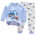 thumbnail image 1 of Atogsazn Child Baby Cotton Set Outfits Kids Casual Printed Long Sleeve Sweatshirt and Pants 2 Piece Set 48-60 Months Sky Blue, 1 of 4