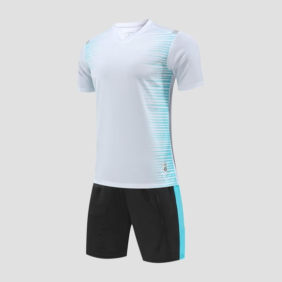 Atogsazn Children Boys Athletic Set Summer Jogger Short Sleeve Tshirt Shorts Outfit Clothes Trendy 10-White 4-5 Years