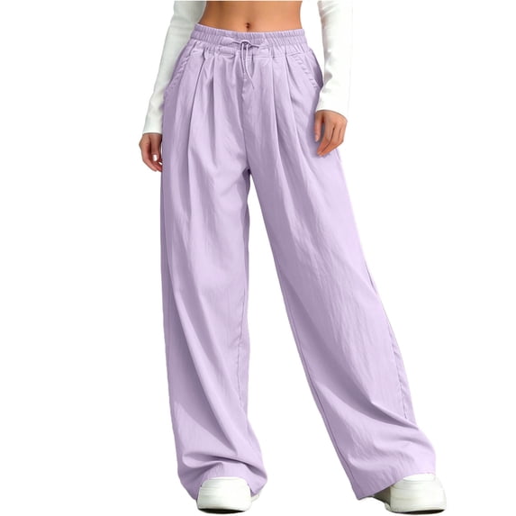 Atogsazn Children Girls Cargo Sweatpant Kids Casual Baggy Lightweight Quick Dry Pants Trouser with Pocket 01-Purple 11-12 Years Fashion