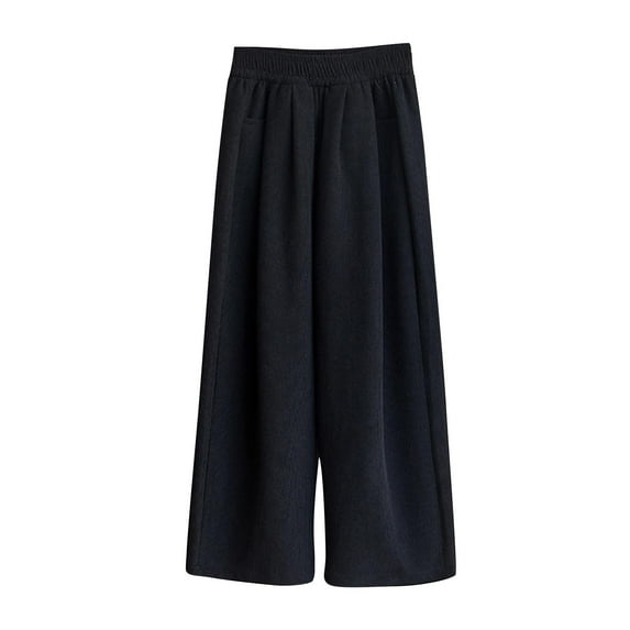 Atogsazn Children's Boy Girl Wide Leg Pant Kid Casual Jogger Elastic Waist Sweatpant Fashion Spring Fall Clothes B-Black 5-6 Years