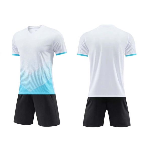 Atogsazn Children's Boys Athletic Set Kids Soccer Jersey Sports Training Shirts Shorts Outfit Running Tee Pants White 3XS Fashion