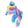 thumbnail image 1 of Atogsazn Children's Boys Fall Winter Clothes Set Letter Pring Long Sleeve Hooded Sweatshirt and Sweatpants Outfits Multicolor 9-10 Years, 1 of 5