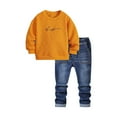 thumbnail image 1 of Atogsazn Children's Boys Fall Winter Set Kids Long Sleeve Sweatshirt and Jeans Fashion Clothes Orange 10-12 Years, 1 of 9