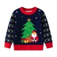 thumbnail image 1 of Atogsazn Children's Boys Girls Christmas Fleece Sweater Kids Printed Long Sleeve Sweaters Fall Winter Warm Clothes 4-5 Years Blue, 1 of 6