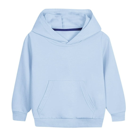 Atogsazn Children's Boys Hoodies Kids Long Sleeve Hooded Sweatshirts Pullover Fall Winter Clothes Outfit 02-Light Blue 4-5 Years