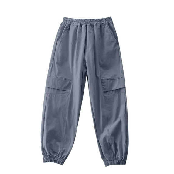 Atogsazn Children's Boys Jogger Pants Kids Casual Quickly Dry Athletic Cargo Pants Summer Clothes for Boy Dark Gray 4-5 Years