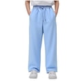 thumbnail image 1 of Atogsazn Children's Boys Jogger Sweatpant Kids Casual Athletic Drawstring Sweatpants Cotton Pant Clothing 04-Light Blue 10-11 Years Fashion, 1 of 5