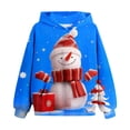 thumbnail image 1 of Atogsazn Children's Christmas Hoodies Kids Girls Long Sleeve Hooded Sweatshirts Winter Clothes Tops Fashion 2025 A-Blue 11-12 Years, 1 of 4