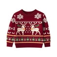 thumbnail image 1 of Atogsazn Children's Christmas Sweaters Kids Crewneck Long Sleeve Pullover Sweater Winter Warm Clothing Tops Fashion B-Red 5-6 Years, 1 of 6